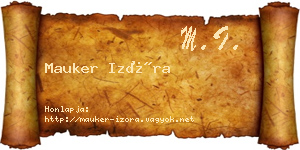 Mauker Izóra névjegykártya